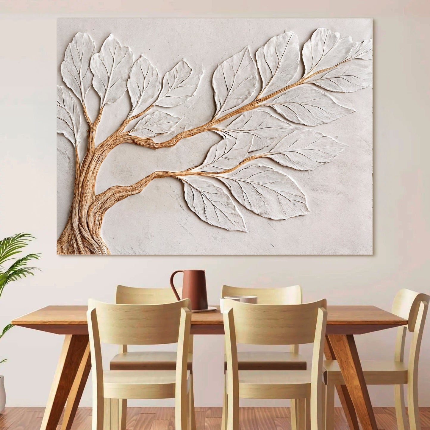 Calm Ivory Clay Abstract Canvas Wall Art