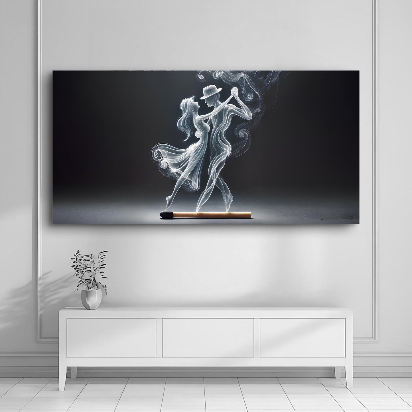 Abstract Couple Dance Canvas Wall Art