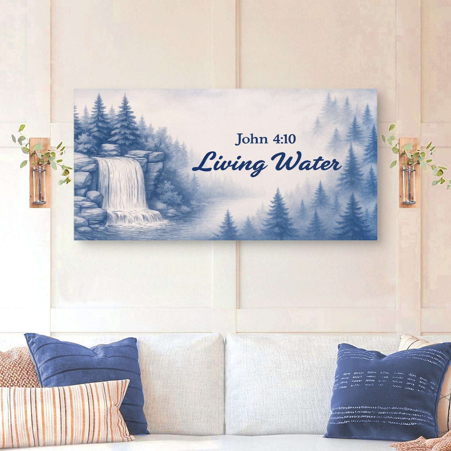 Living Water John 4:10 Faith Canvas Sign