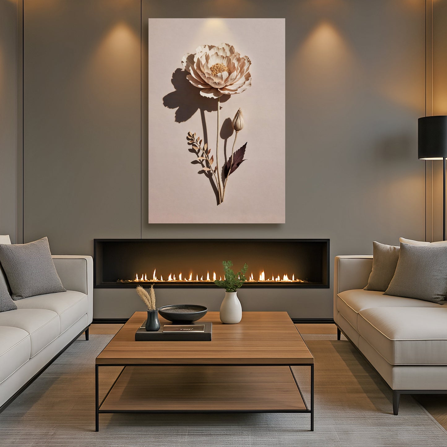 Minimalist Lone Flower Botanical Canvas Wall Art