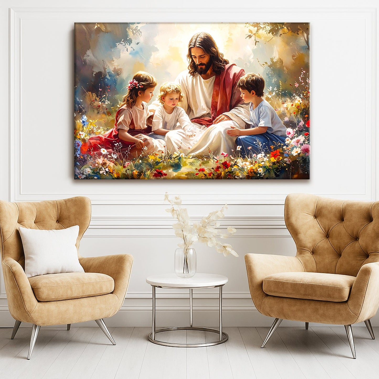 Jesus With Children Faith Canvas Art