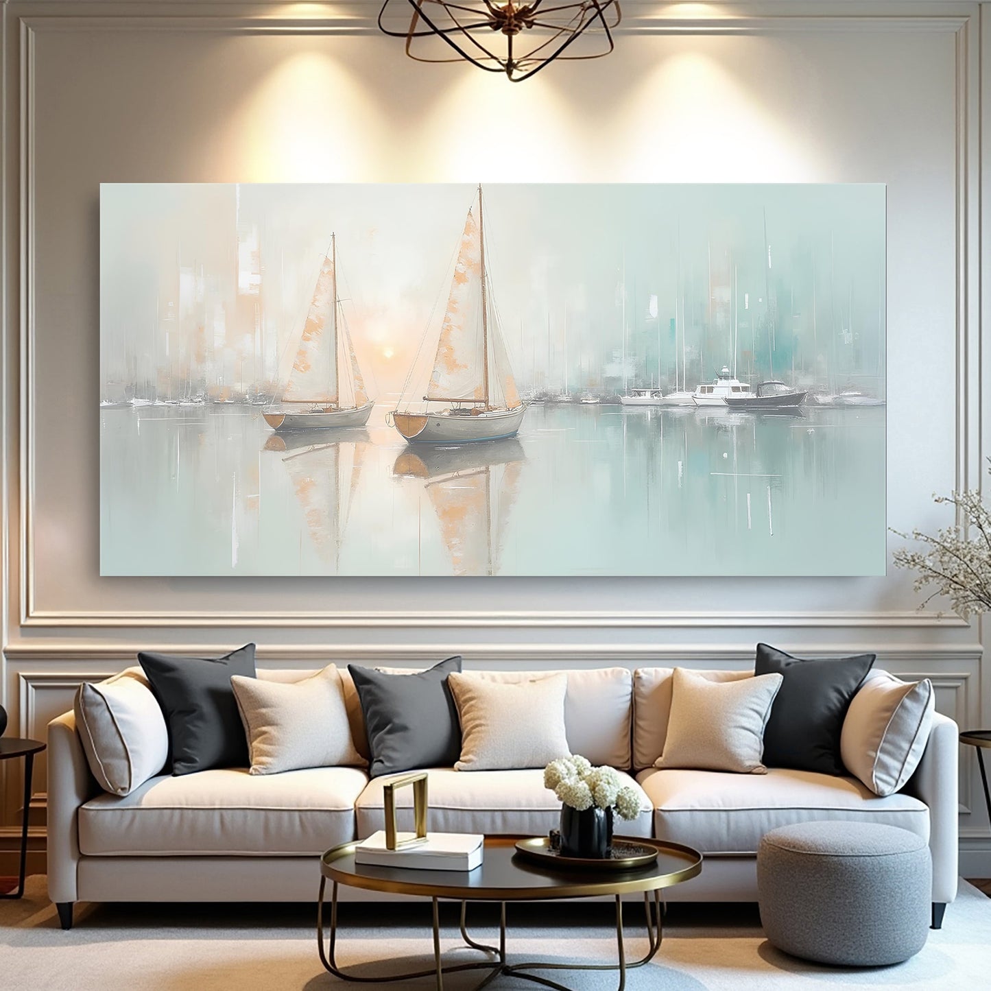 Abstract Pier And Dock Canvas Wall Art