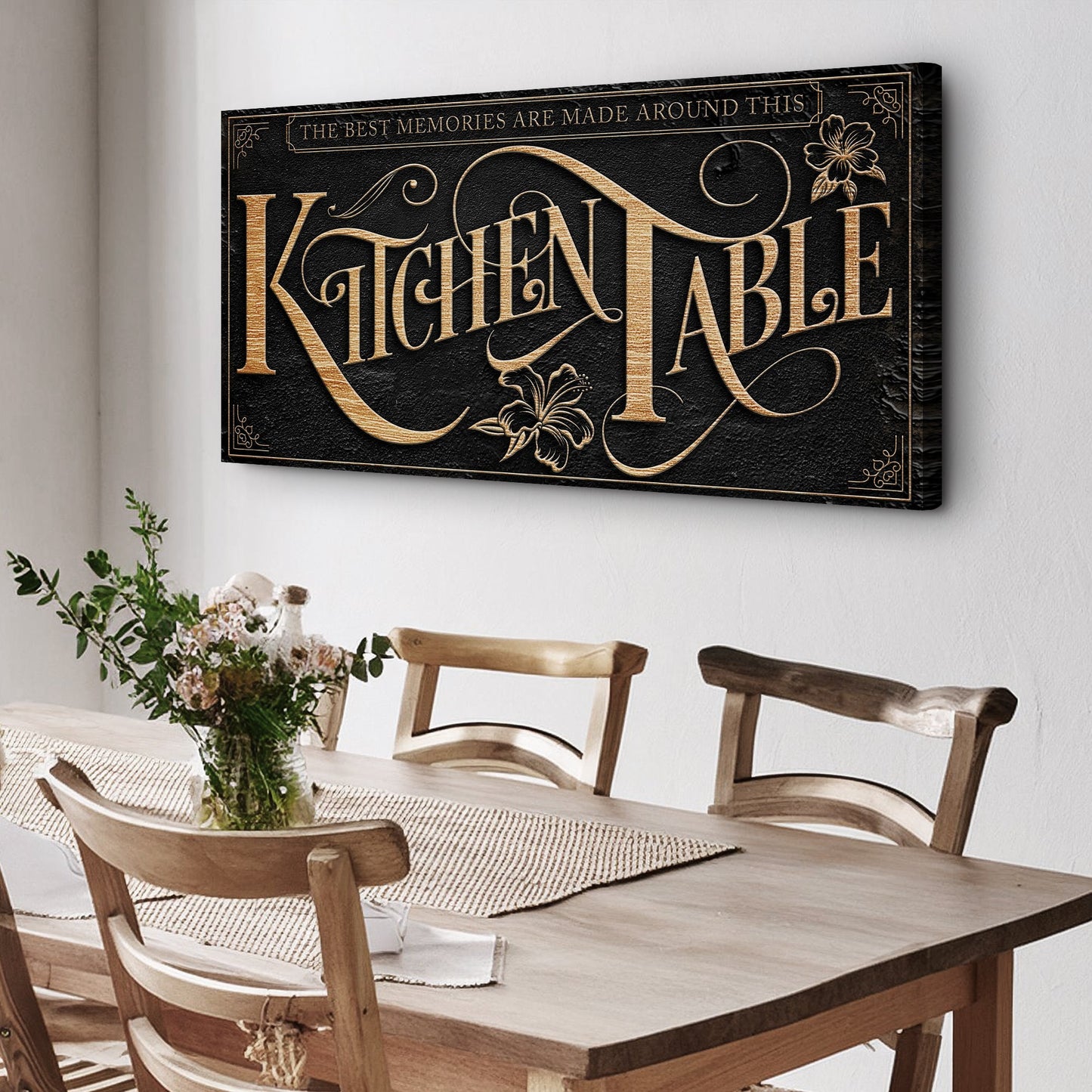 Kitchen Table Canvas Wall Art Sign