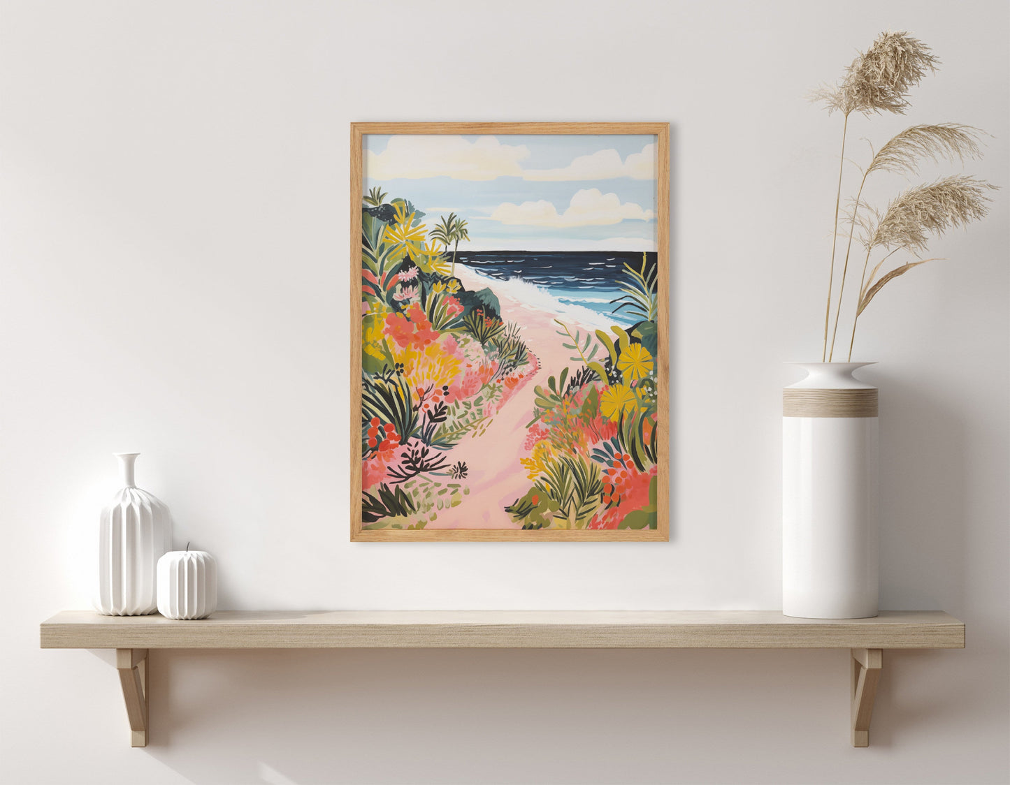 Tropical Ocean Path Coastal Framed Wall Art
