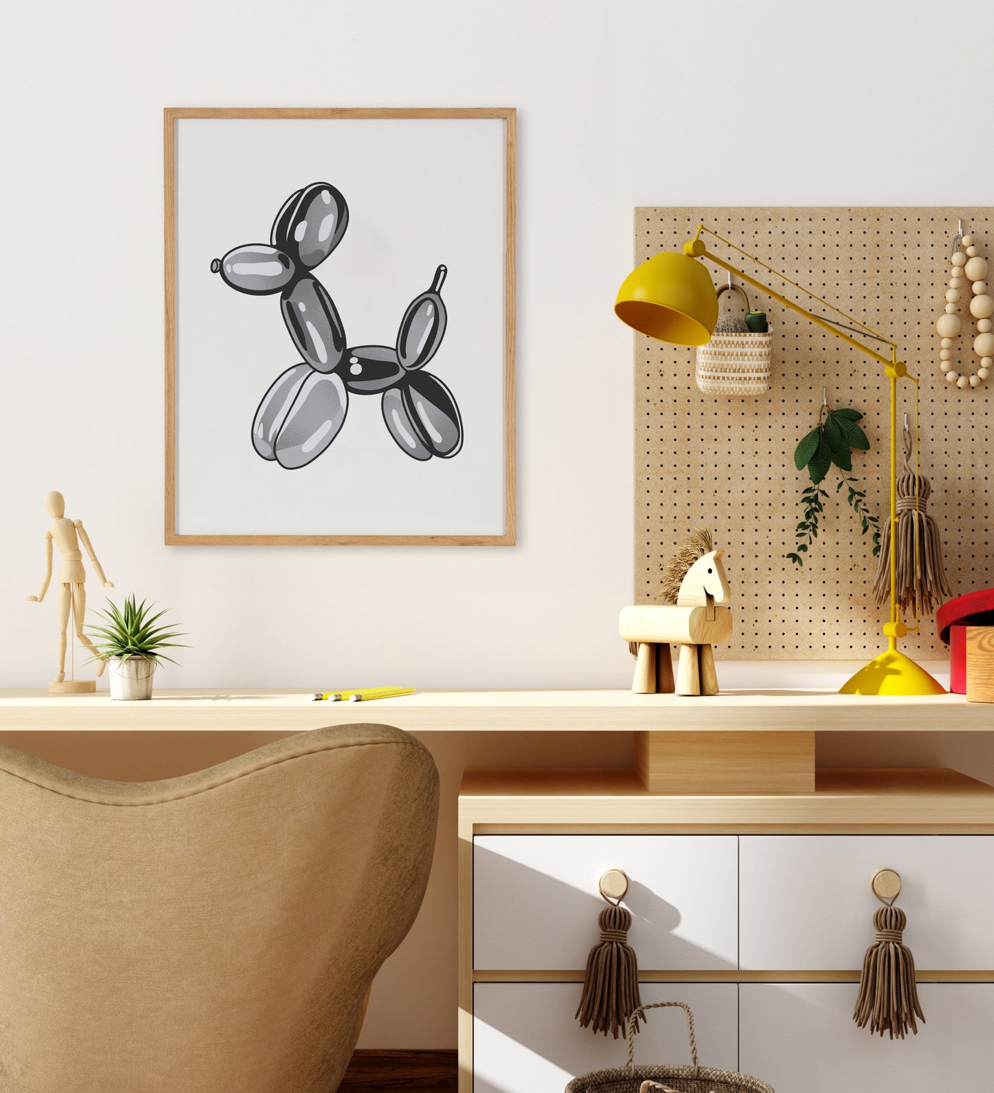 Balloon Dog Framed Wall Art Print