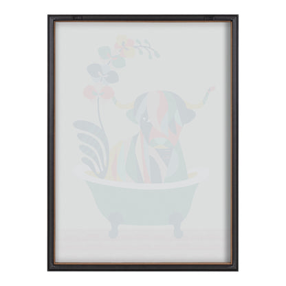 Blake Mid Century Modern Cow in Bathtub Framed Printed Glass by Rachel Lee of My Dream Wall