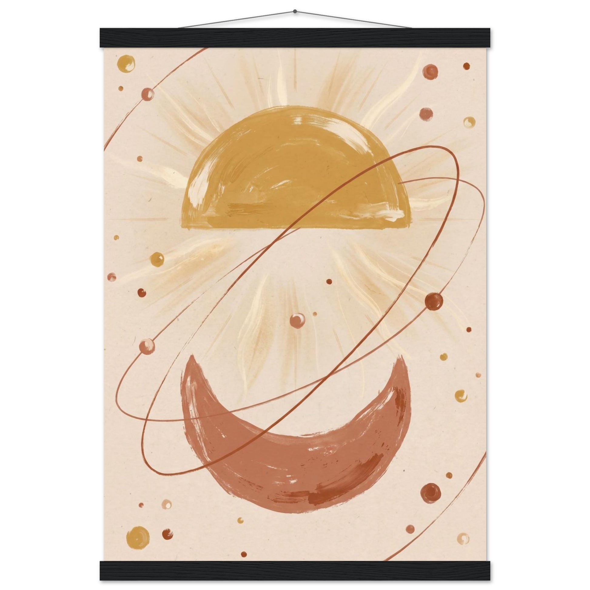 Golden Arc Celestial Boho Wall Art - A2 (42 x 59.4 cm) / Museum-Quality Matte Paper Poster with Hanger - Black wall hanger - Sparkycare