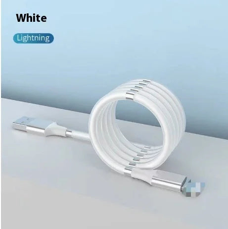 White Lightning magnetic charging cable for iPhone portable travel data cable