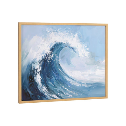 Abstract Painterly Coastal Ocean Wave Framed Print