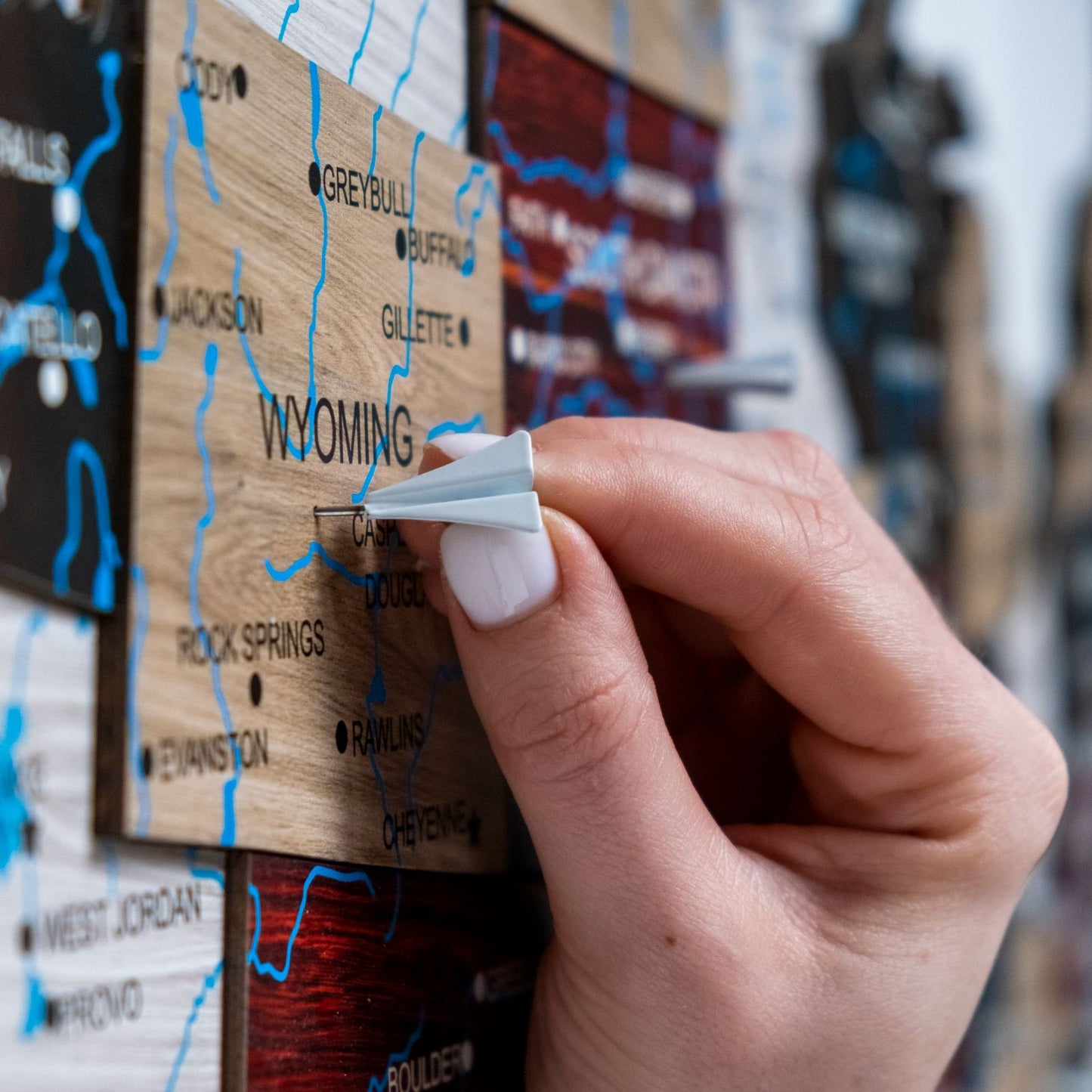 Wood 3D USA Map Wall Art - Urban
