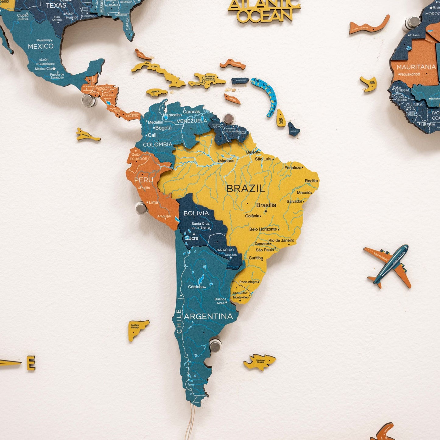 Luminous LED Wooden World Map Wall Art - Indie