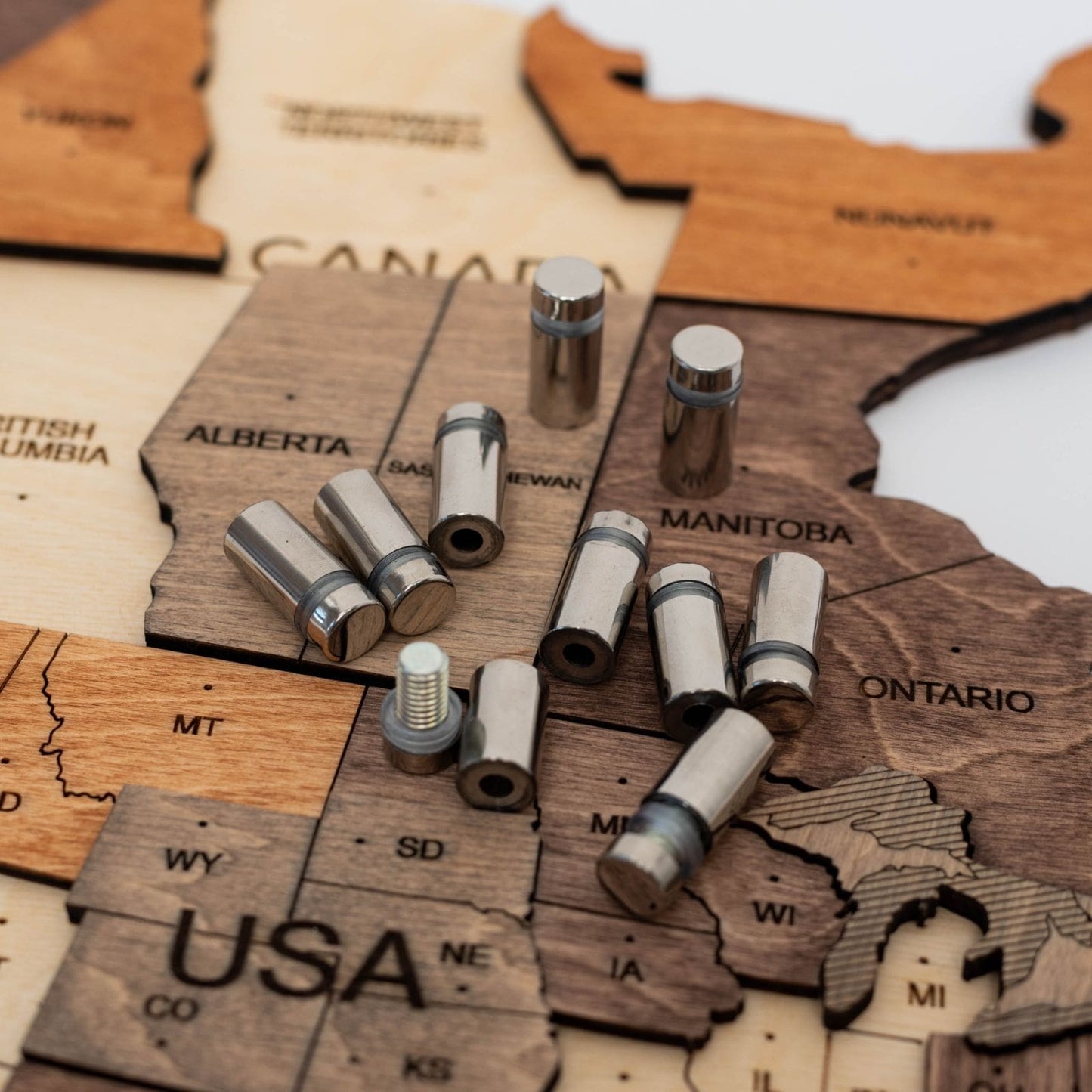 LED Wooden World Map Wall Art - Multicolor