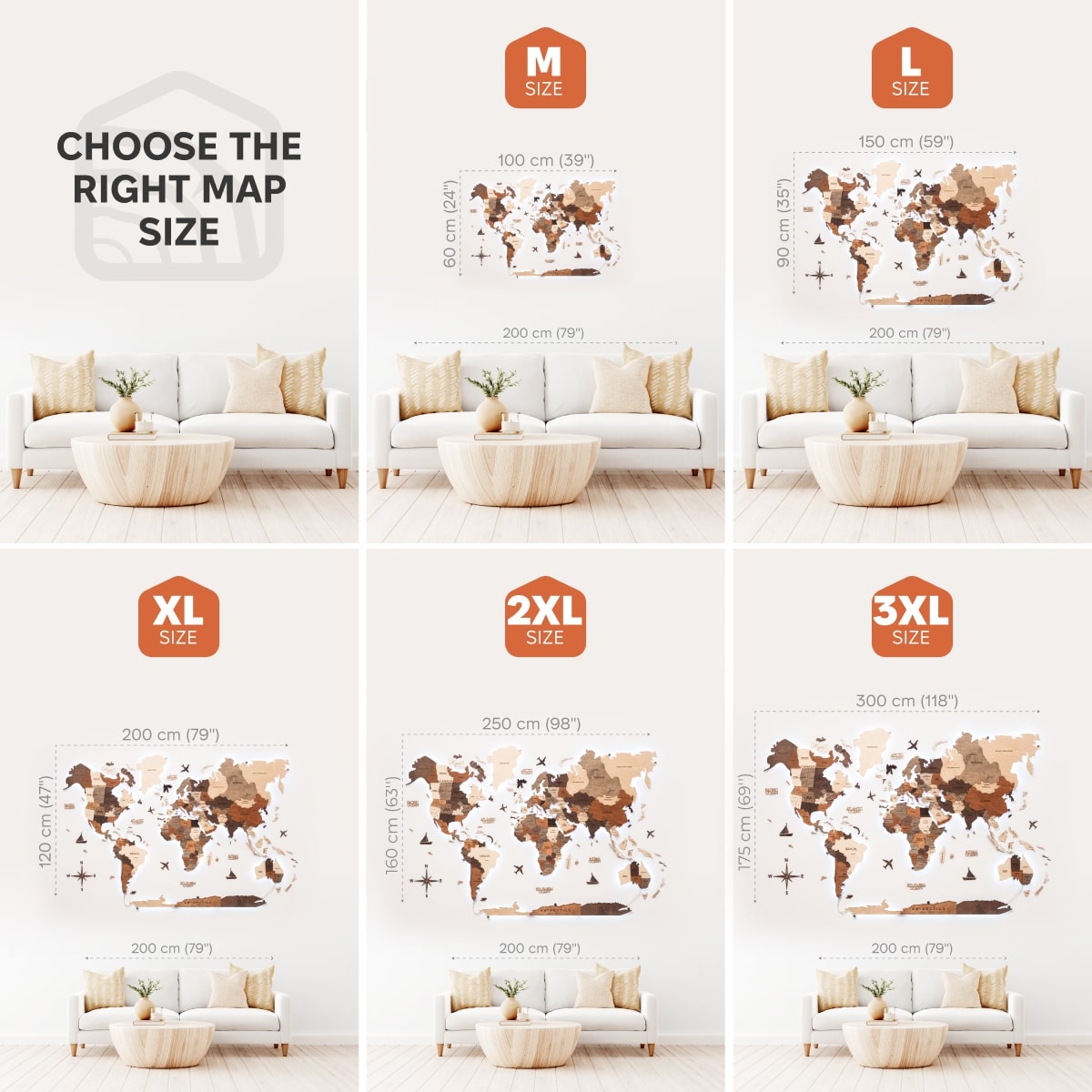 LED Wooden World Map Wall Art - Multicolor