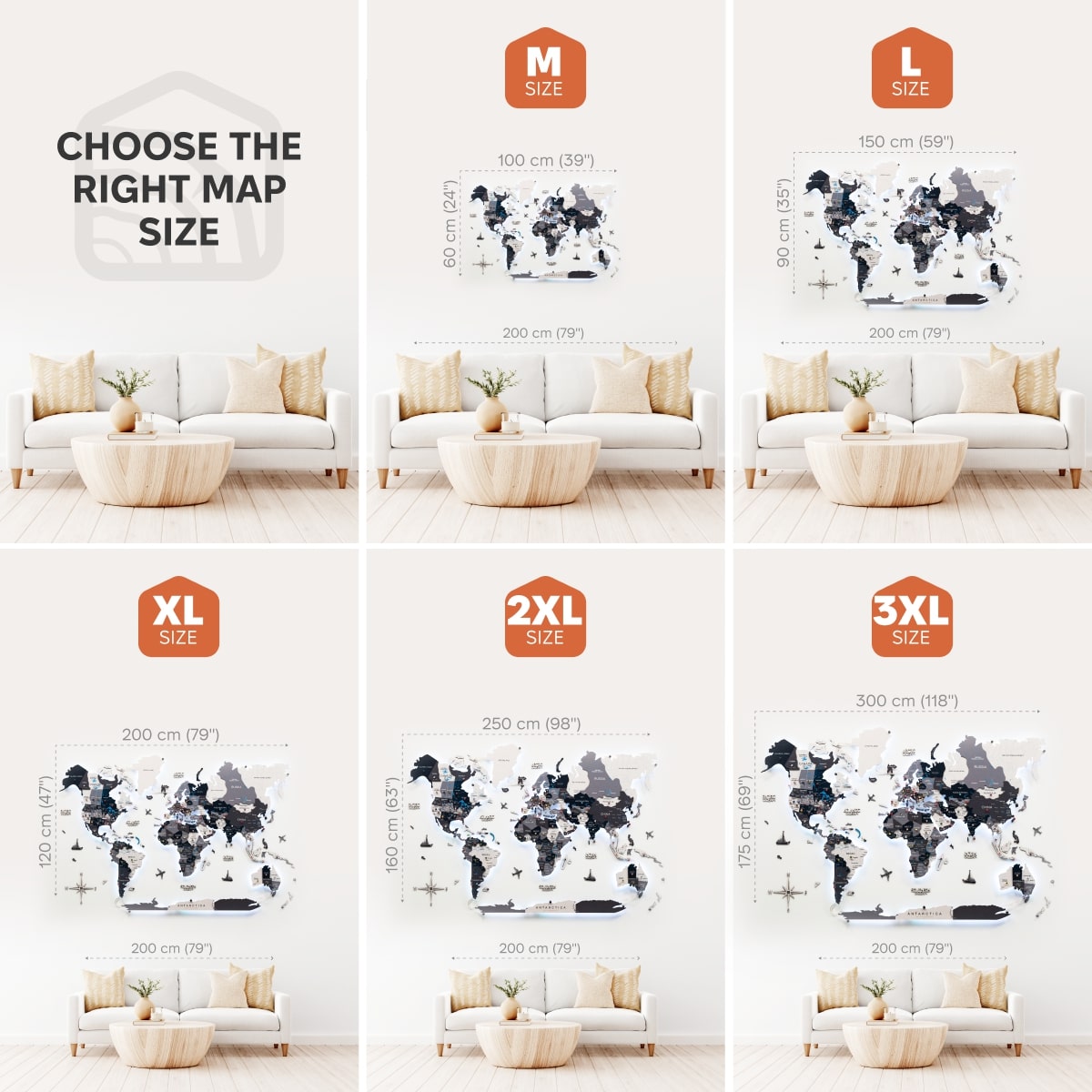 Luminous LED Wooden World Map Wall Art - Nordik