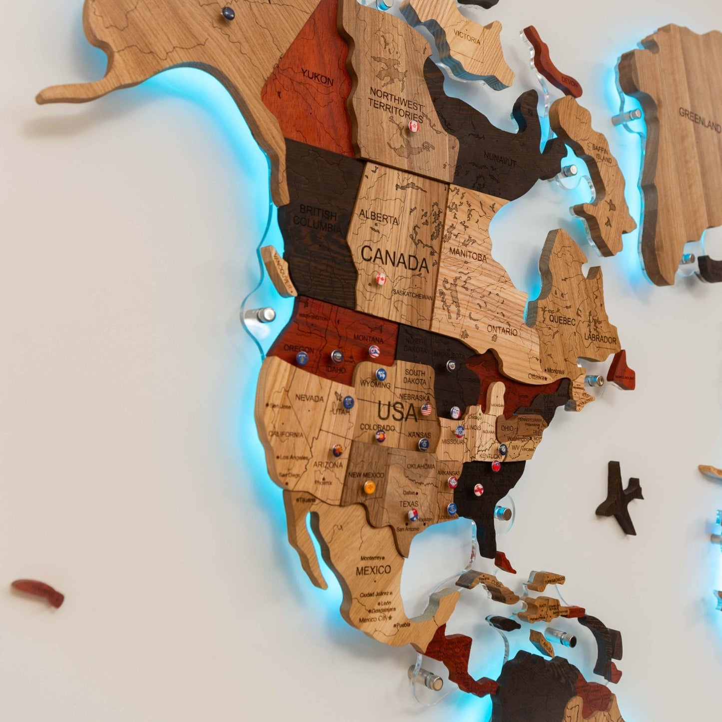 Wooden World Map Wall Art