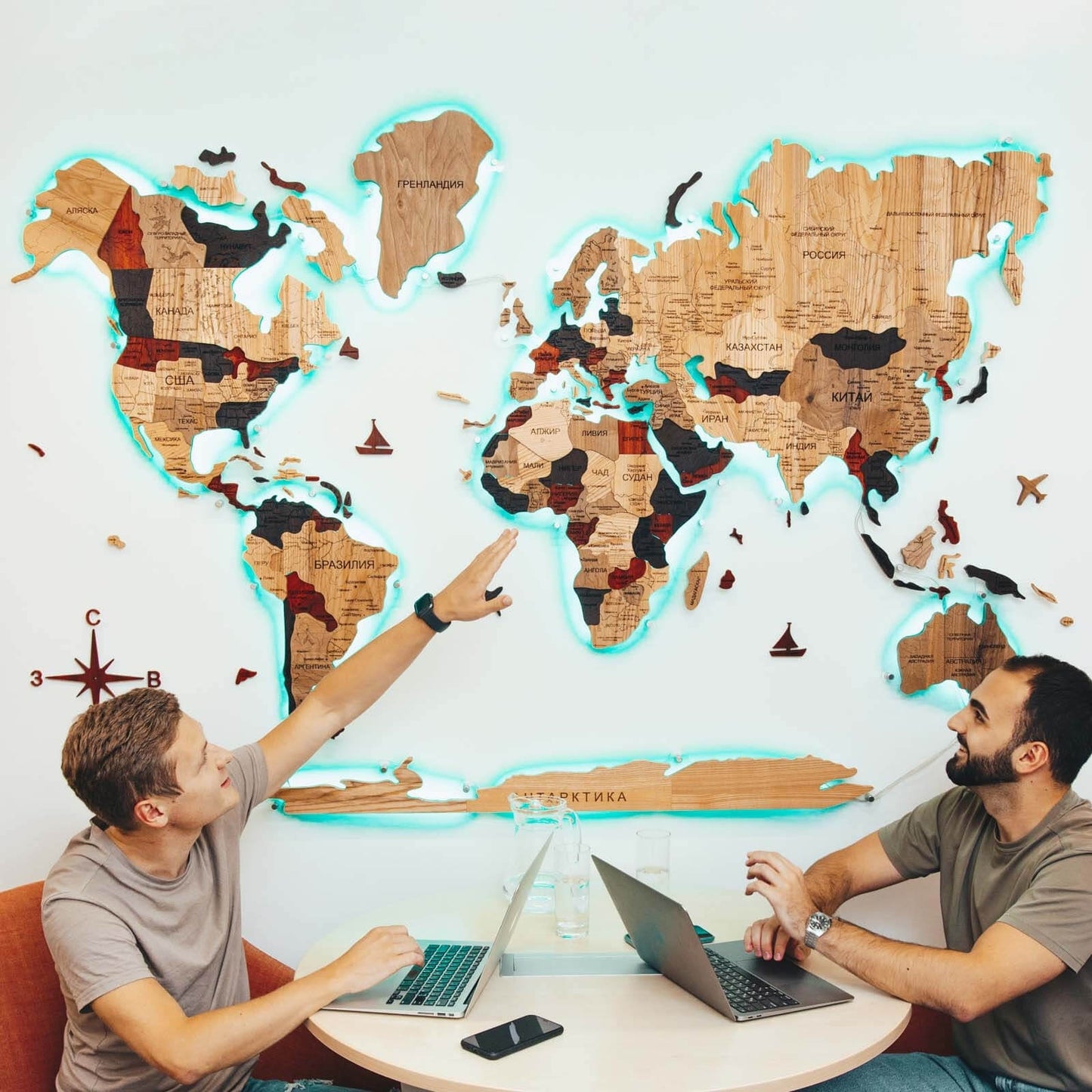 Wooden World Map Wall Art