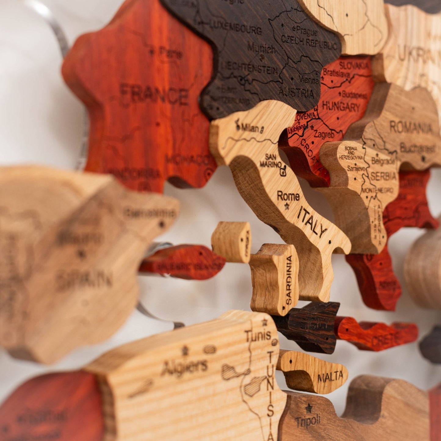 Wooden World Map Wall Art