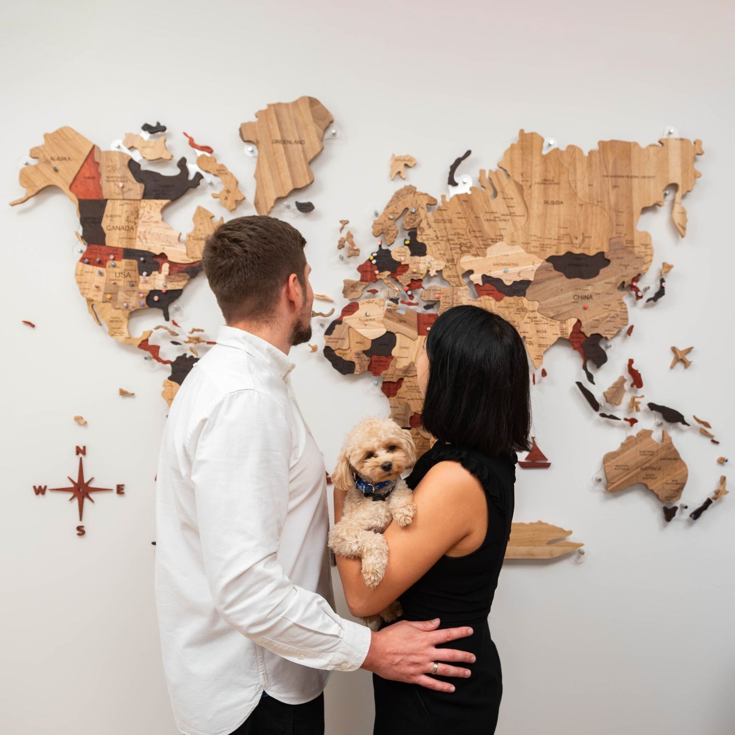Wooden World Map Wall Art