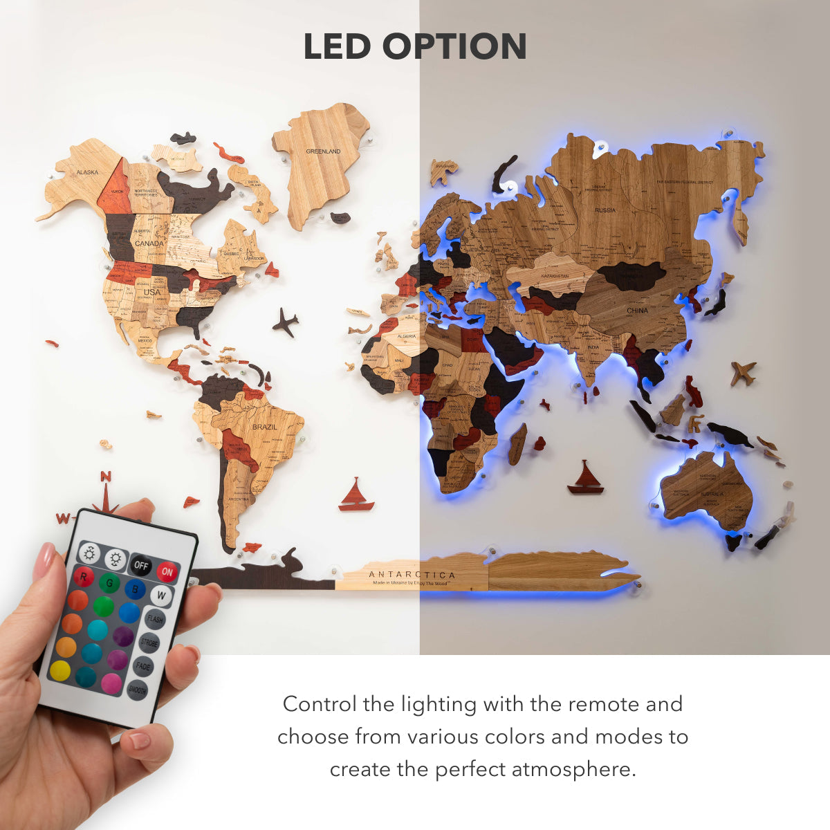 Wooden World Map Wall Art