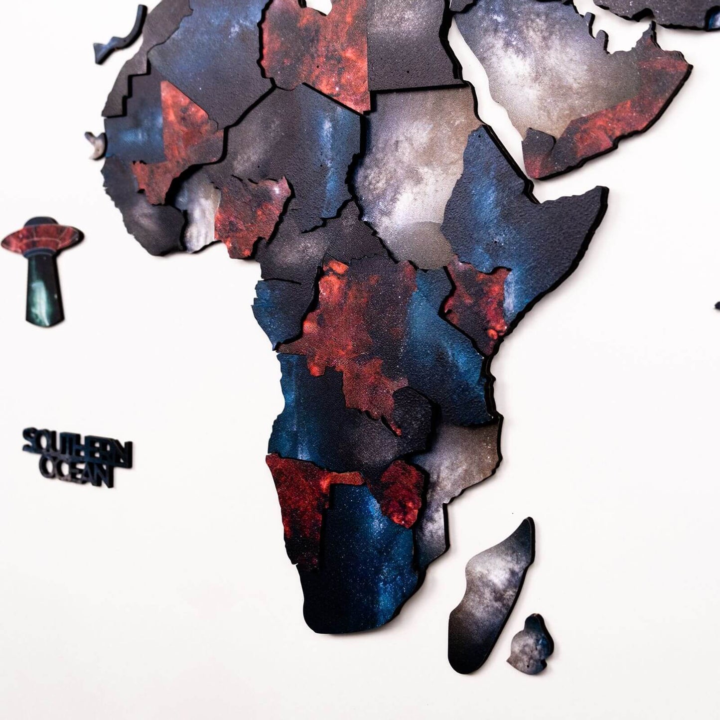 3D Wooden World Map Wall Art - Alcor