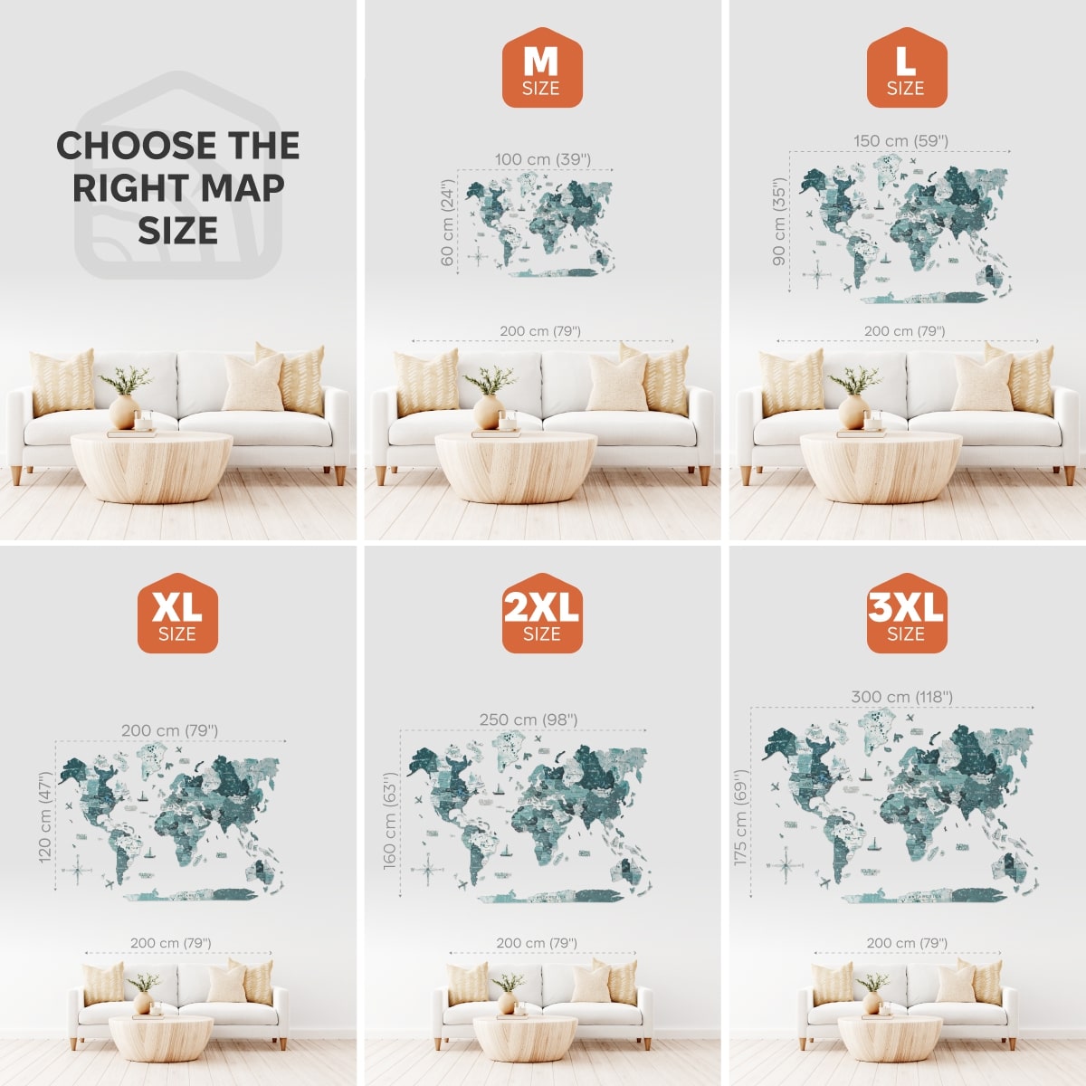 3D Wooden World Map Wall Art - Aurora