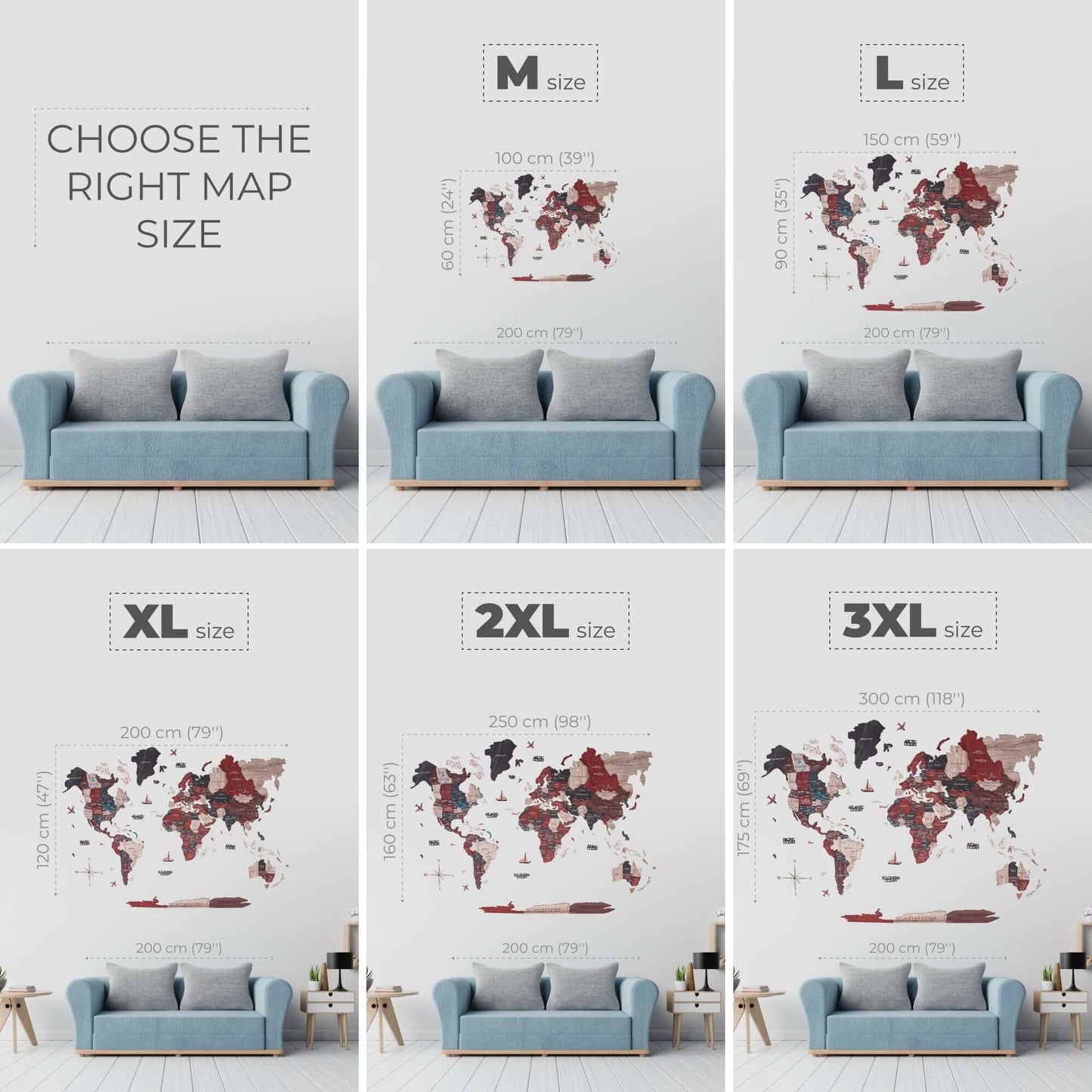 3D Wooden World Map Wall Art - Cliff