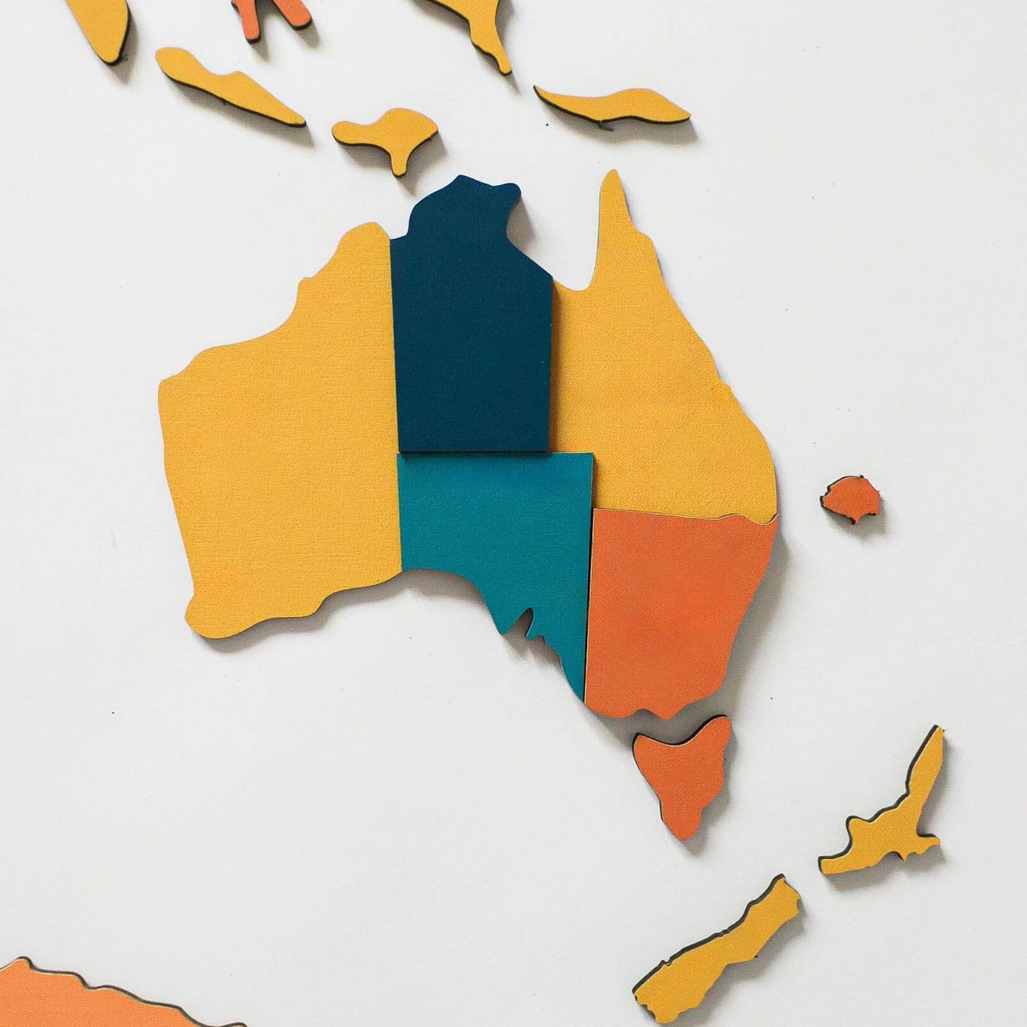 3D Wooden World Map Wall Art - Indie
