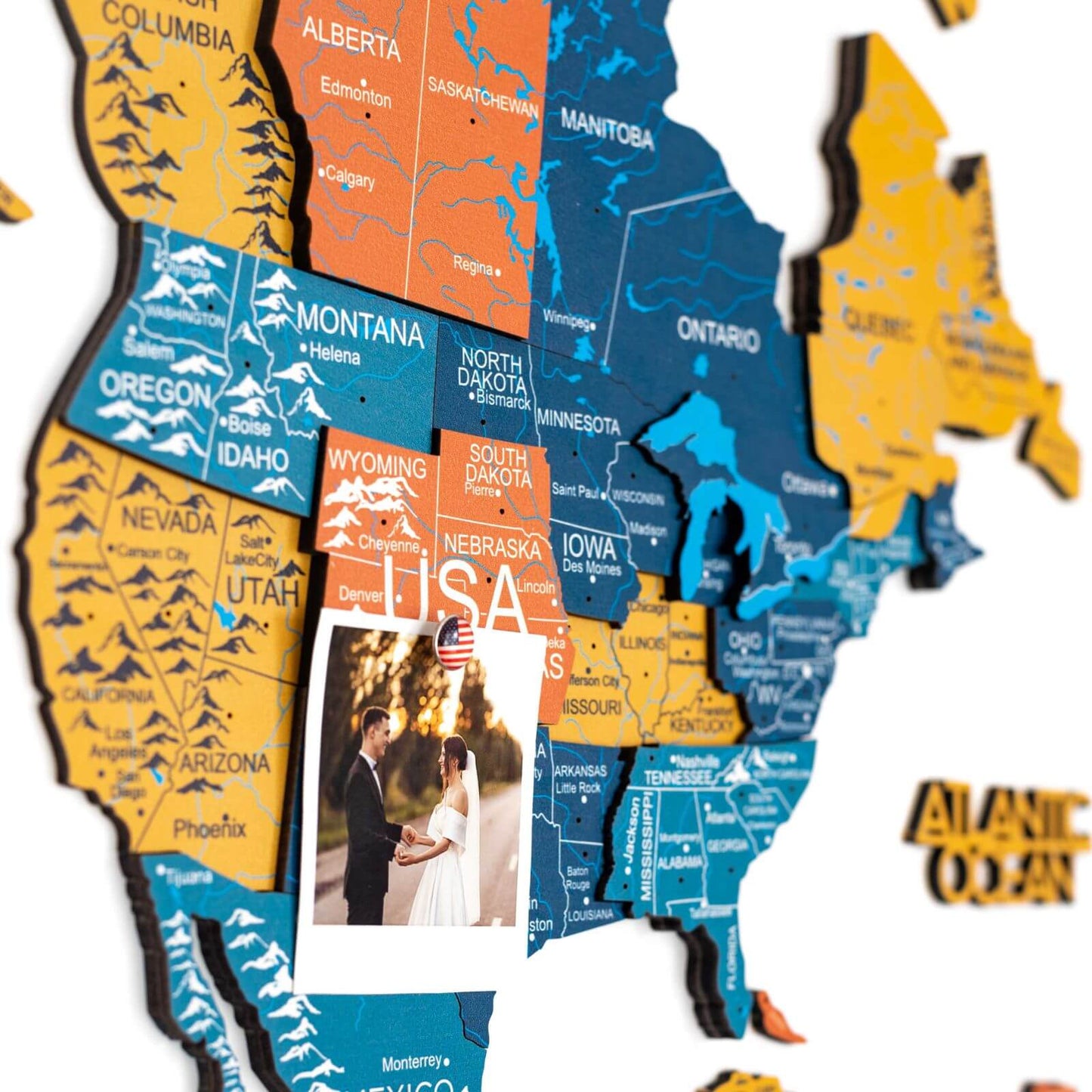 3D Wooden World Map Wall Art - Indie