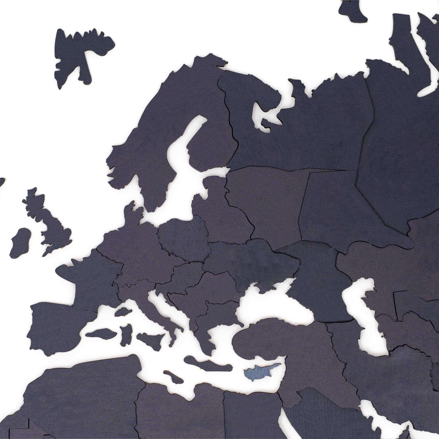3D Wooden World Map Wall Art - Midnight