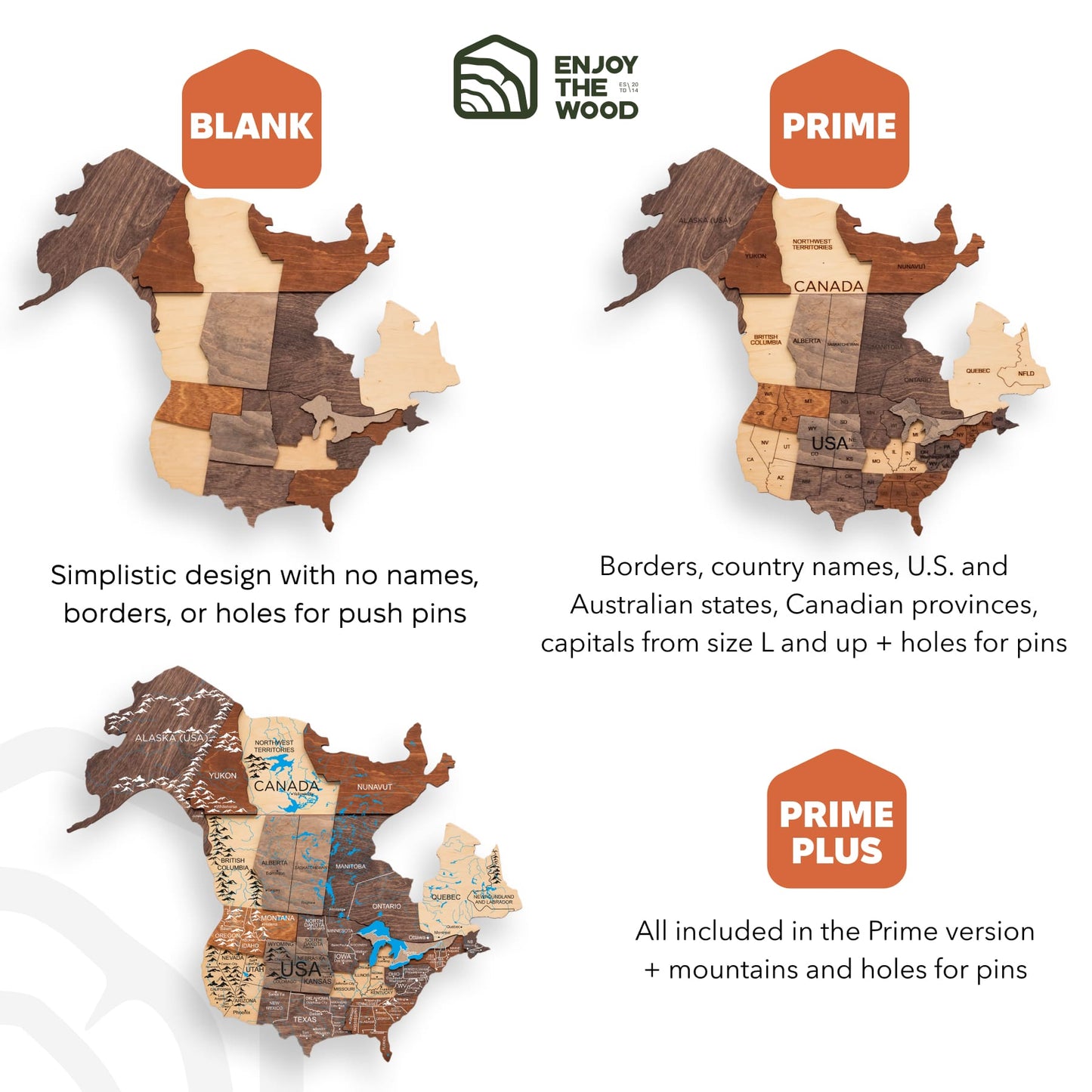 3D Wooden World Map Wall Art - Multicolor