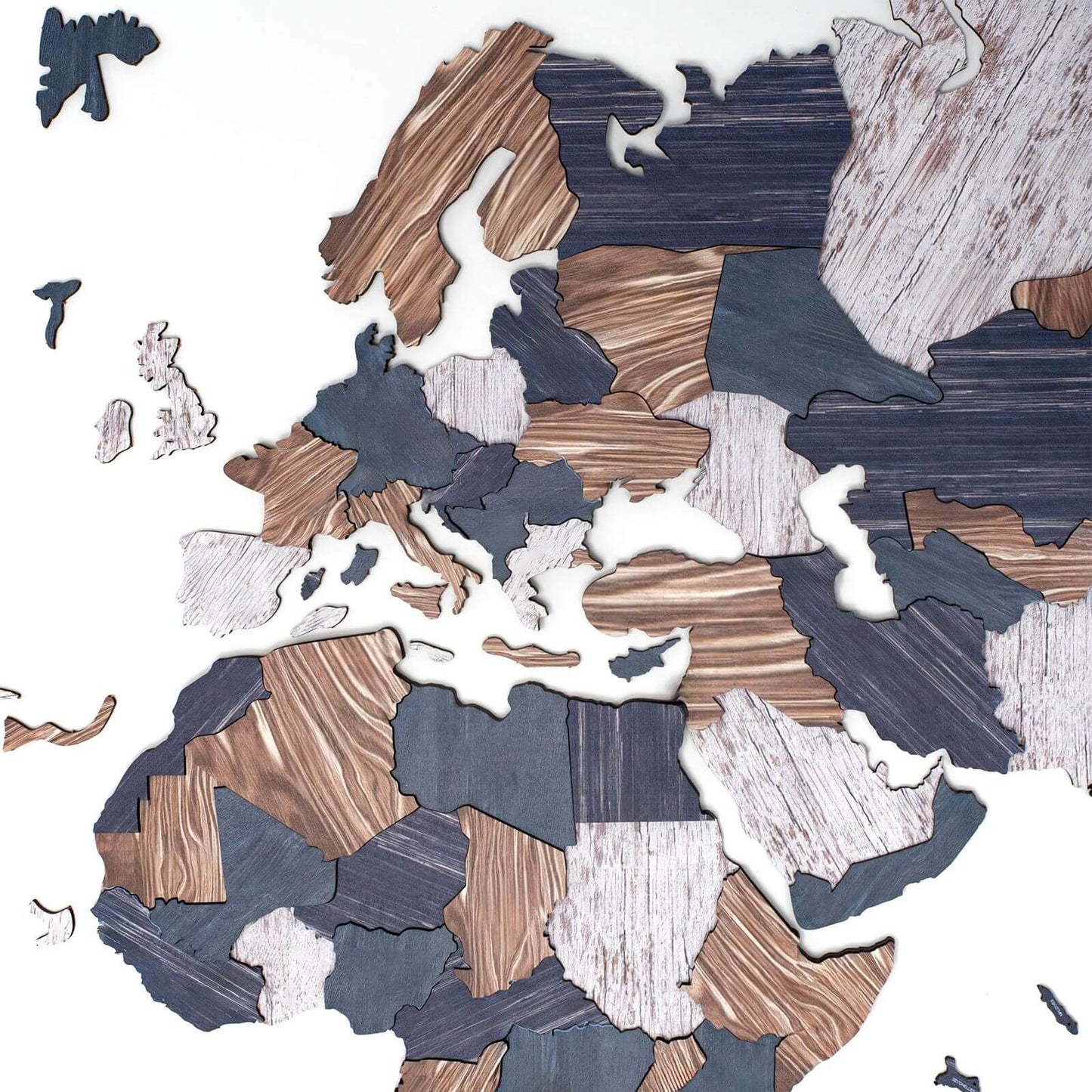 3D Wooden World Map Wall Art - Mystery