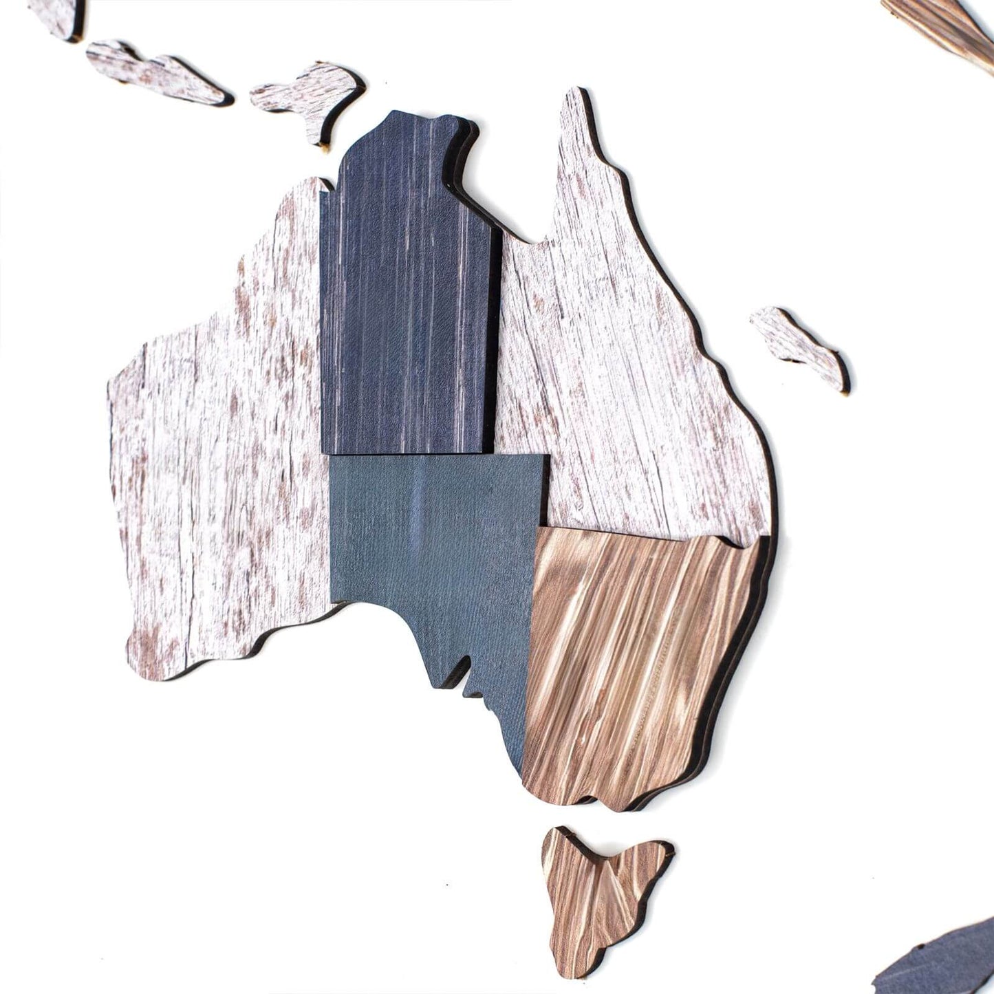 3D Wooden World Map Wall Art - Mystery