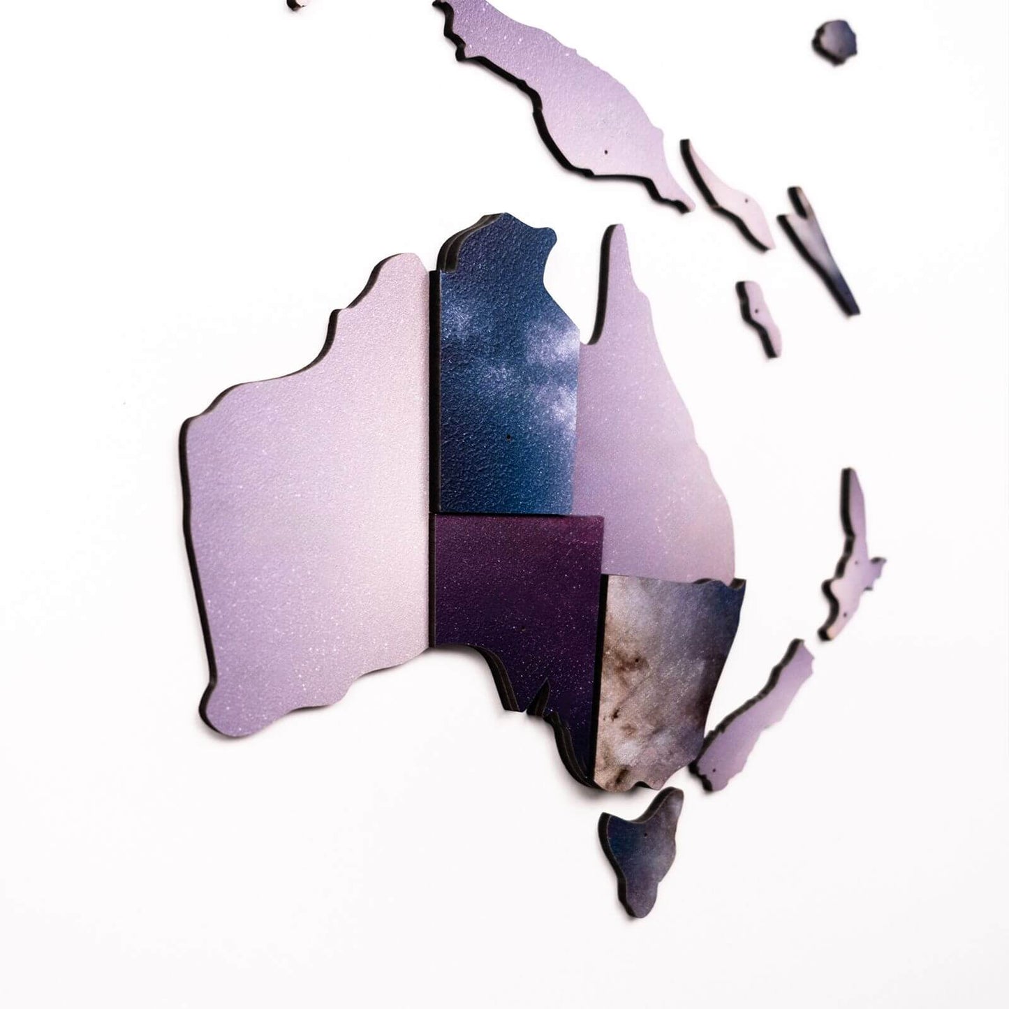 3D Wooden World Map Wall Art - Sirius