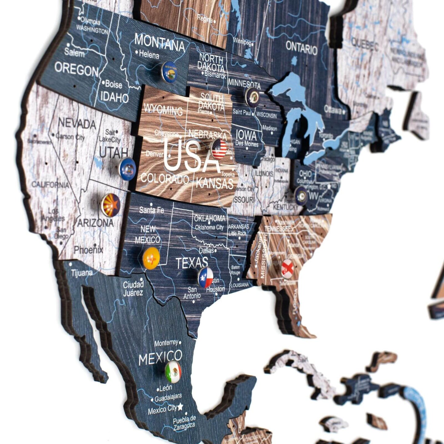 3D Wooden Luminous World Map Wall Art - Mystery