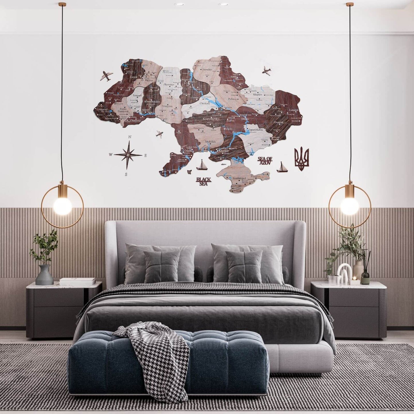 Wooden Map Of Ukraine Wall Art