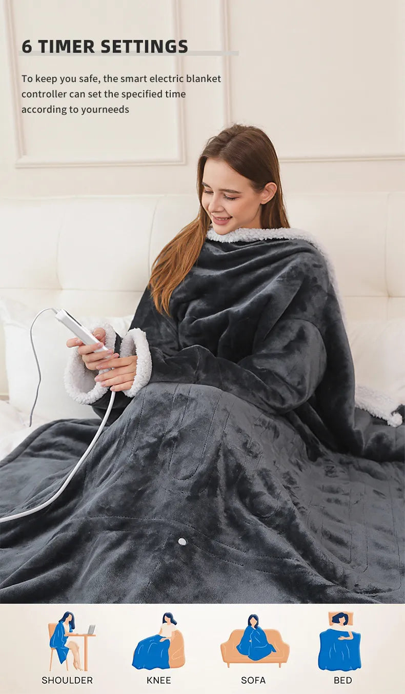 Electric Heated Blanket With Sleeves: Stay Warm & Free
