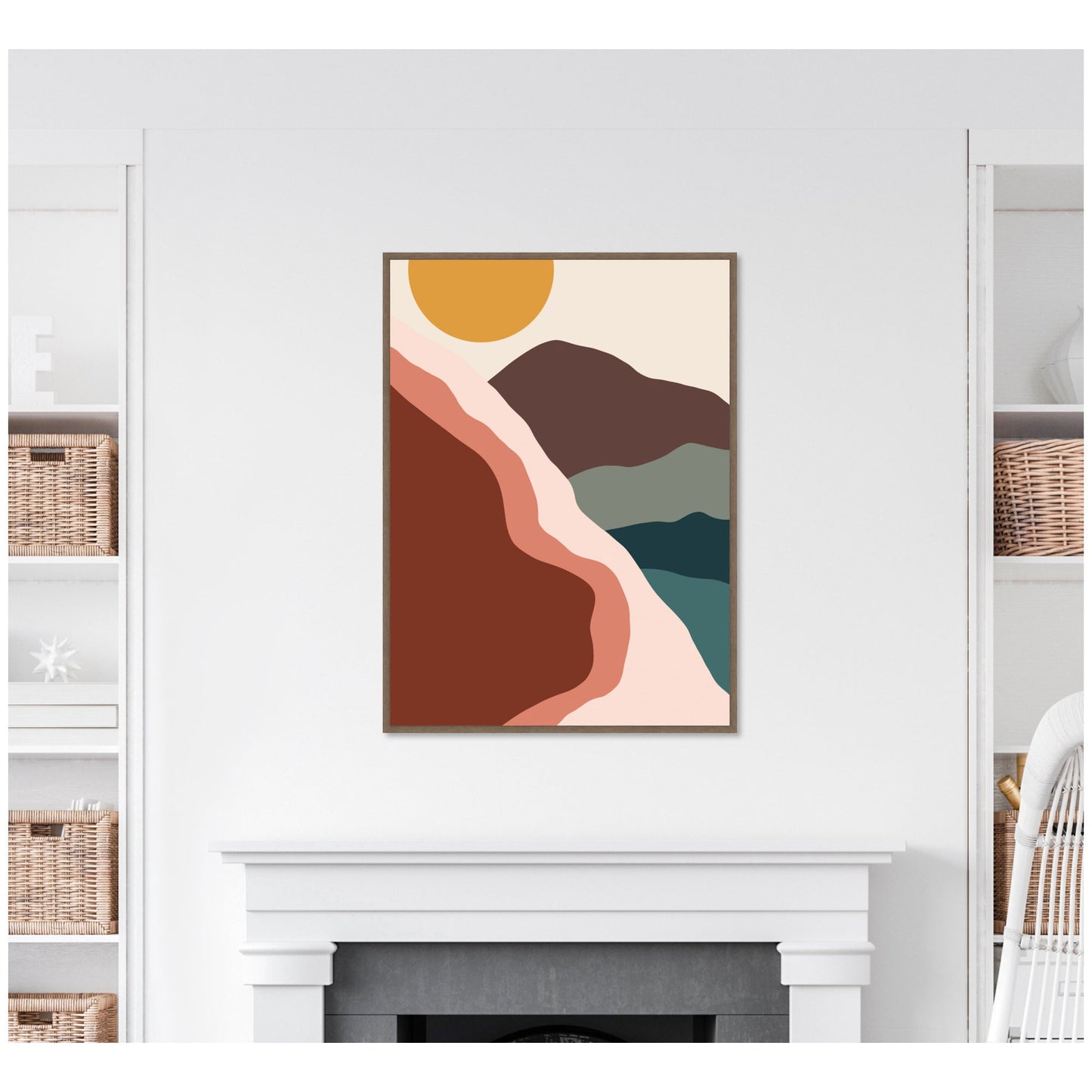 Move Mountains Abstract Framed Canvas Wall Art