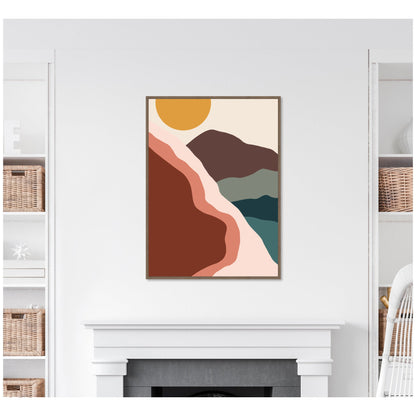 Move Mountains Abstract Framed Canvas Wall Art