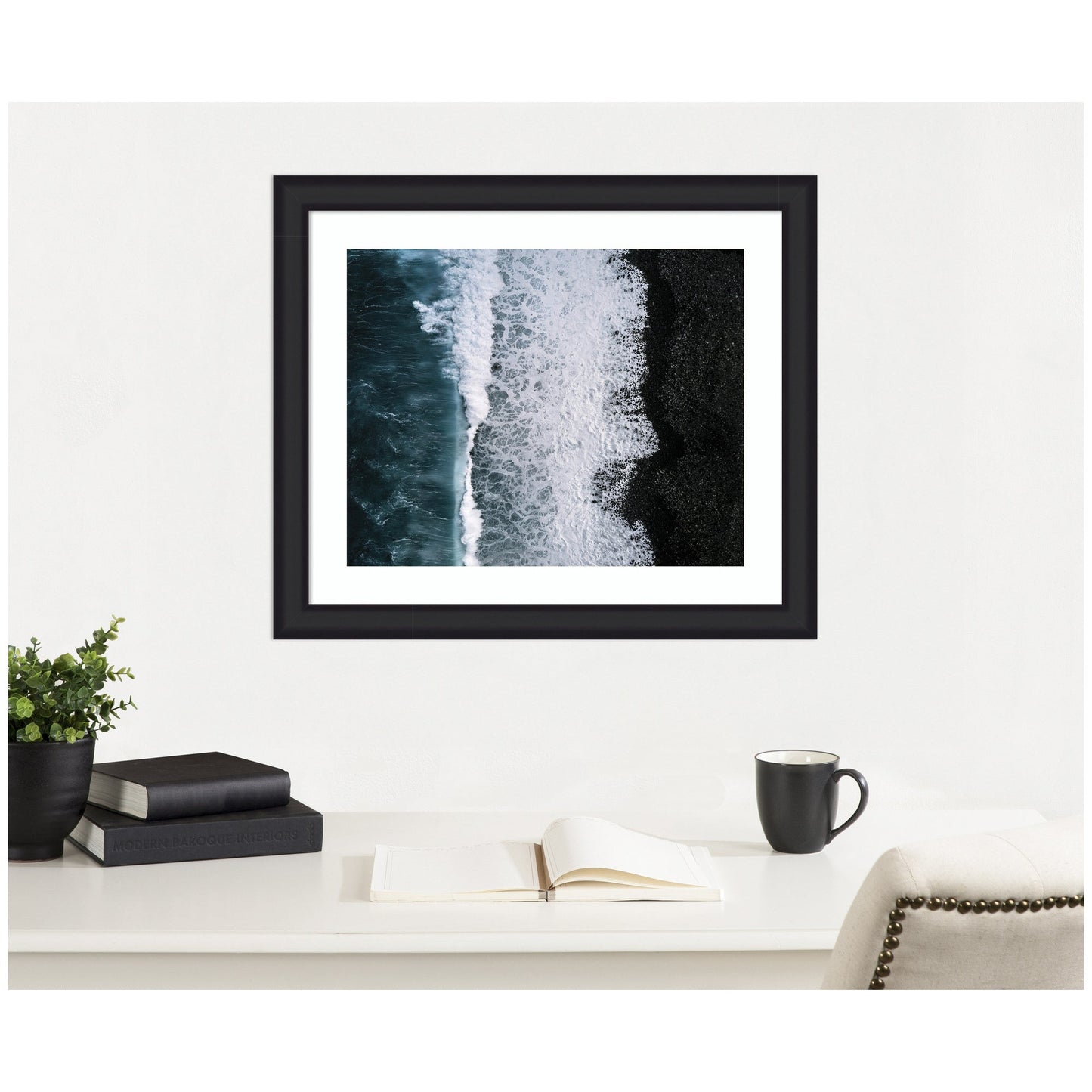 Ocean Waves Black Beach Iceland Framed Wall Art