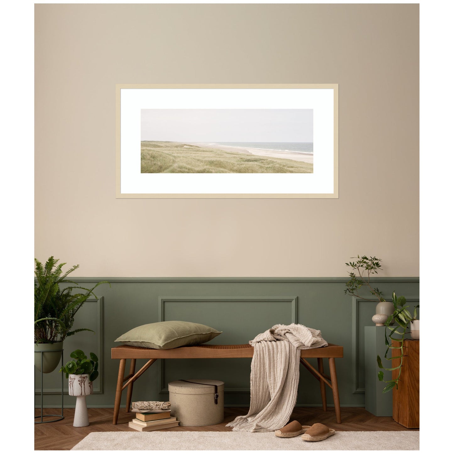 Serene Coastal Shoreline Framed Wall Art