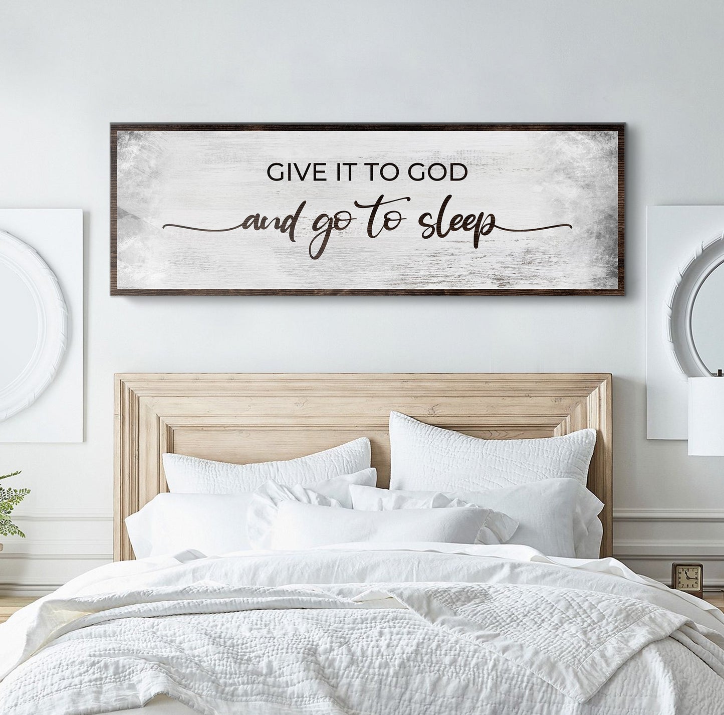 Give It to God and Go to Sleep Canvas Wall Art - Grunge Style