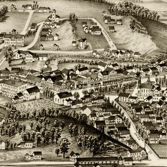 Vintage Map of Brandon, Vermont 1890