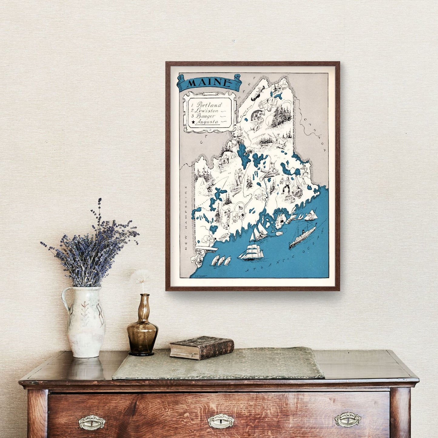 Vintage Map of Maine, 1931