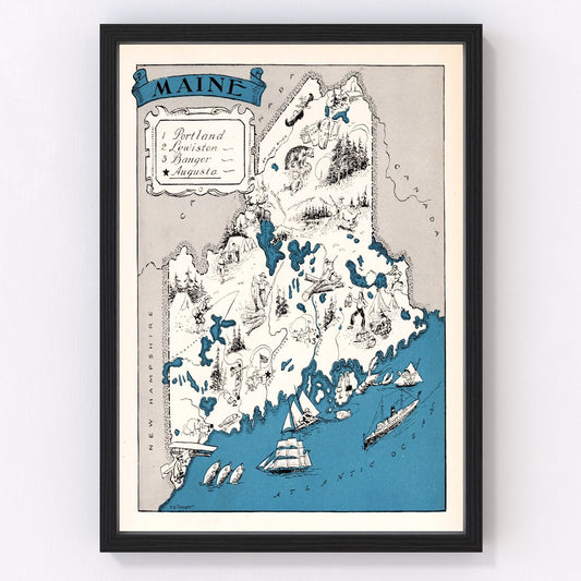 Vintage map of Maine, 1931