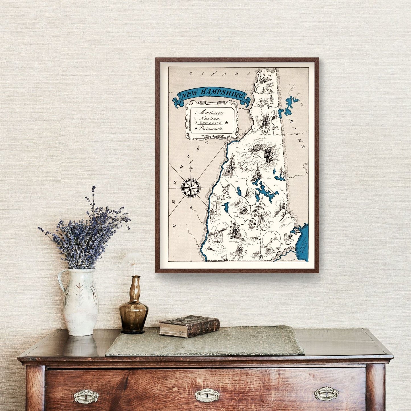 Vintage Map of New Hampshire, 1931
