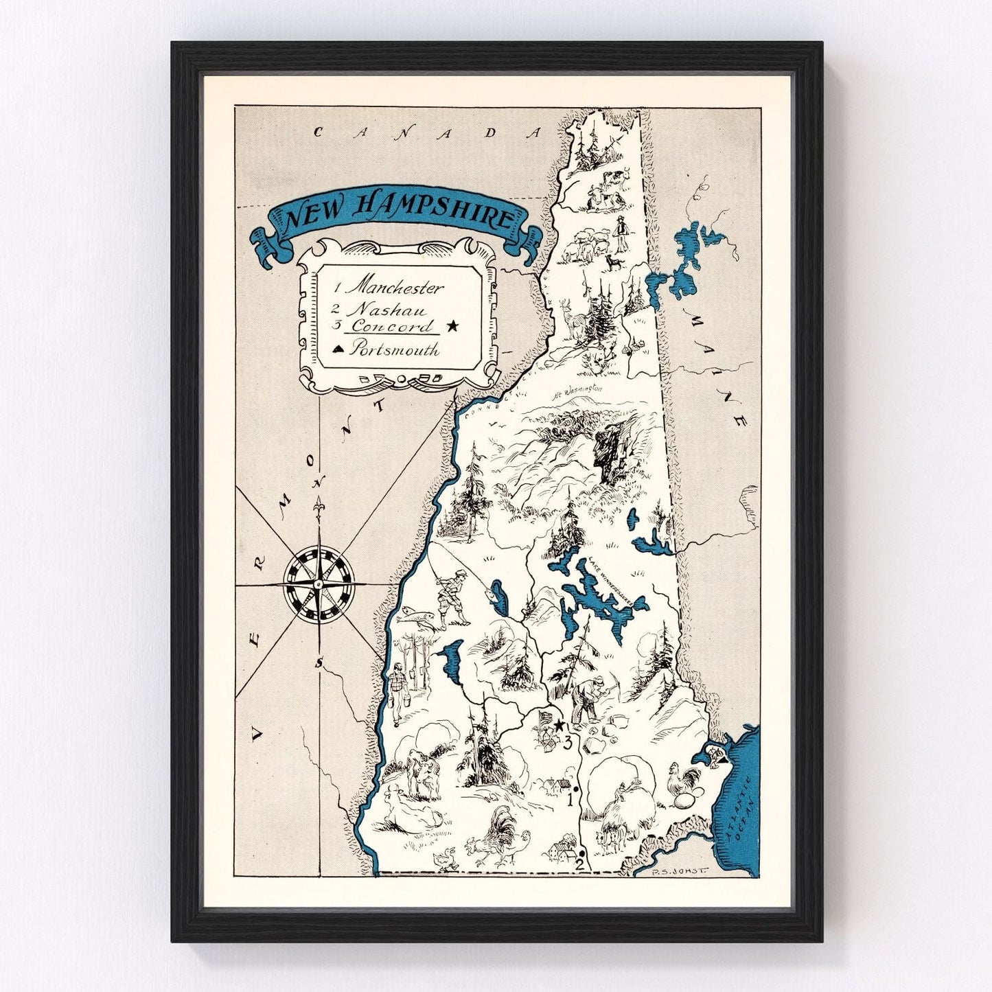 Vintage map of New Hampshire, 1931