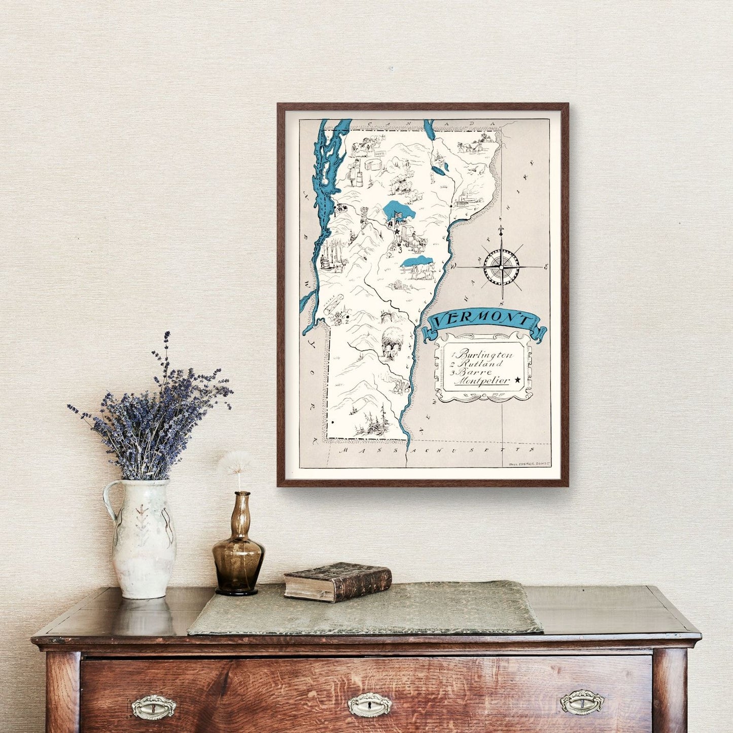 Vintage Map of Vermont, 1931