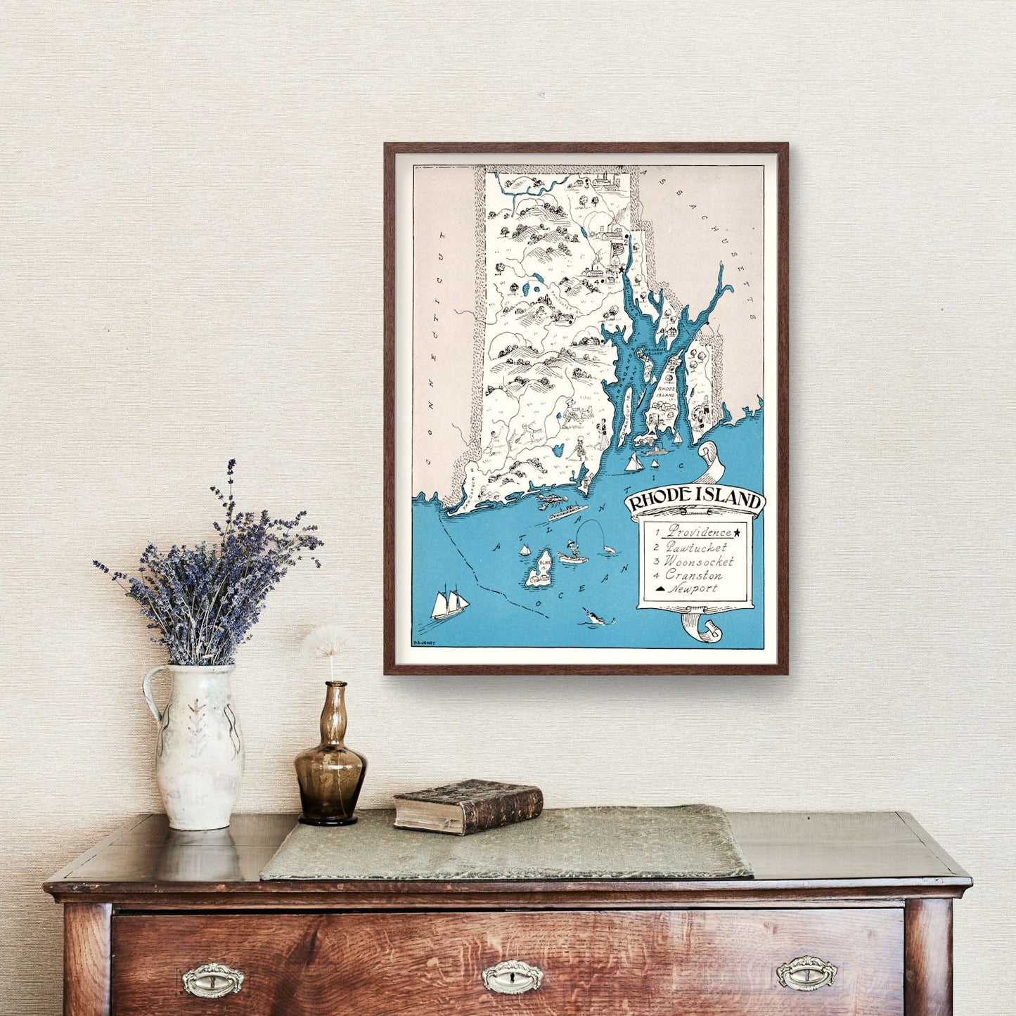 Vintage Map of Rhode Island, 1931