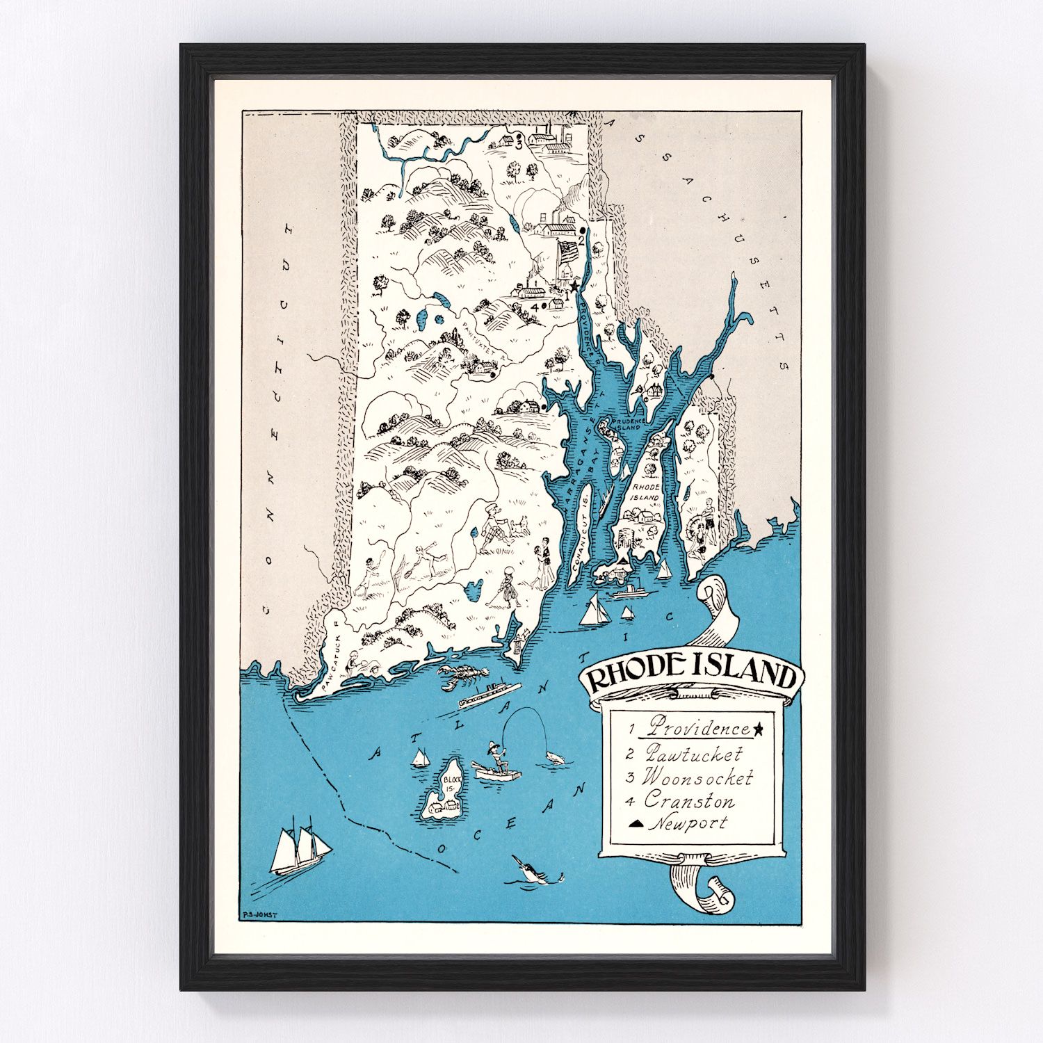 Vintage map of Rhode Island, 1931