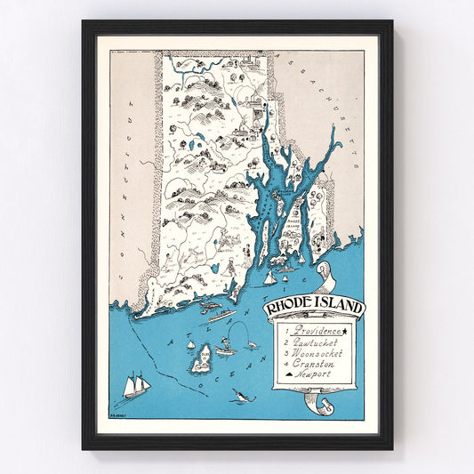 Vintage map of Rhode Island, 1931